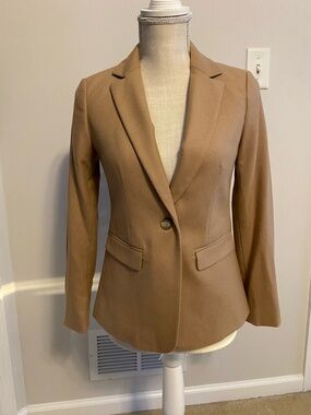 LOFT Camel Single-Button Tailored Blazer